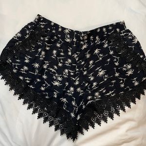Palm tree printed shorts